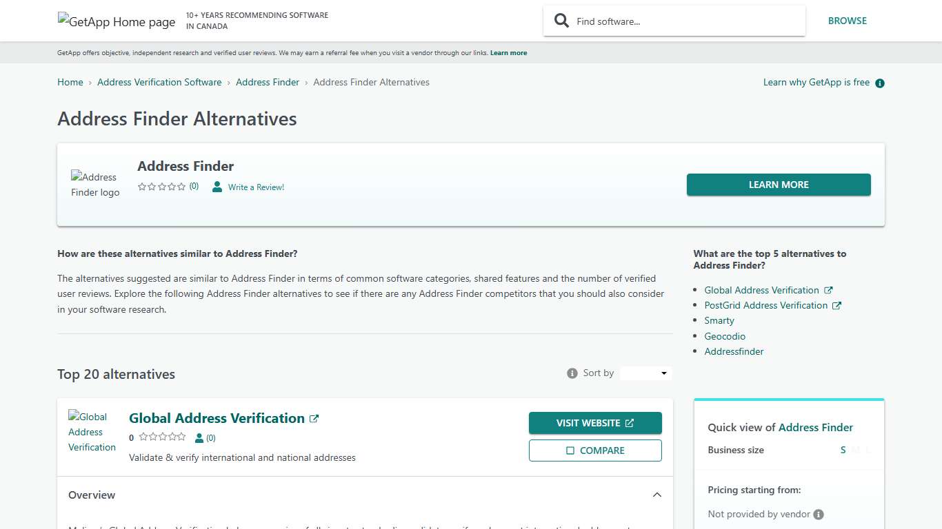 Top 20 Address Finder Alternatives GetApp Canada 2026